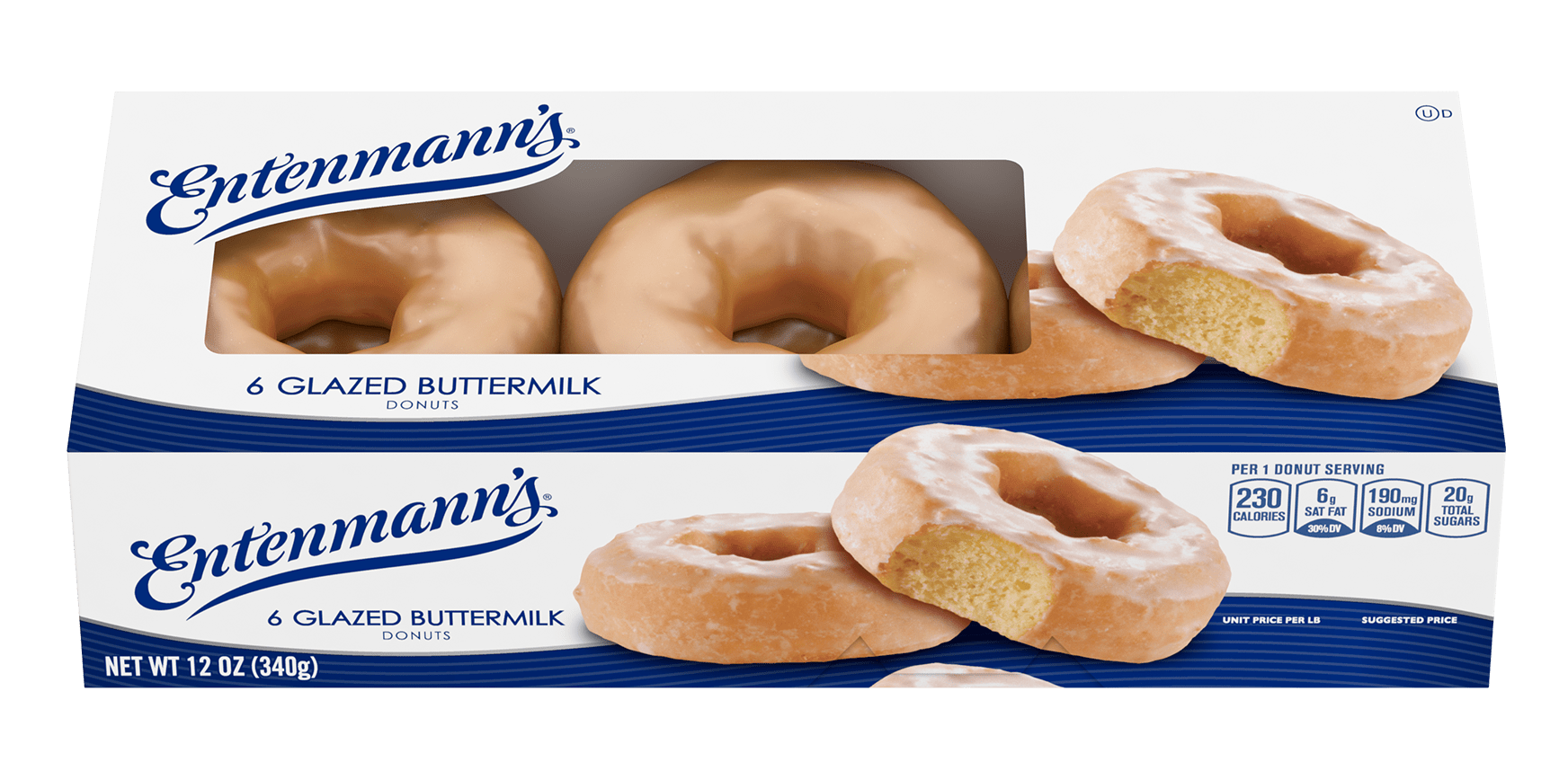 Entenmann's Glazed Buttermilk Donuts, 6 Count