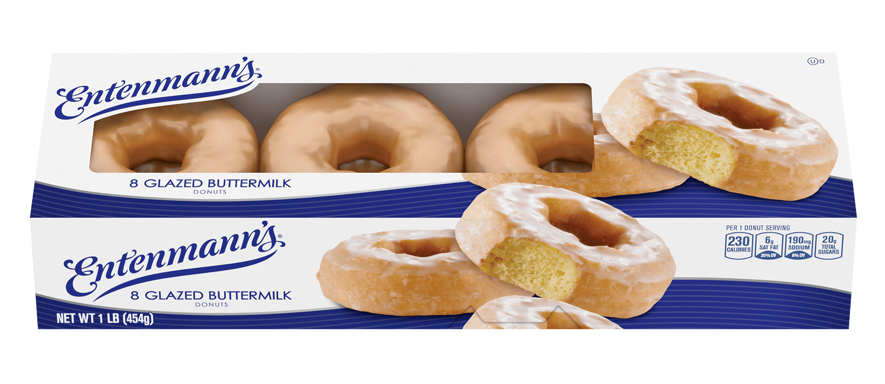 Entenmann's Glazed Buttermilk Donuts, 8 Count
