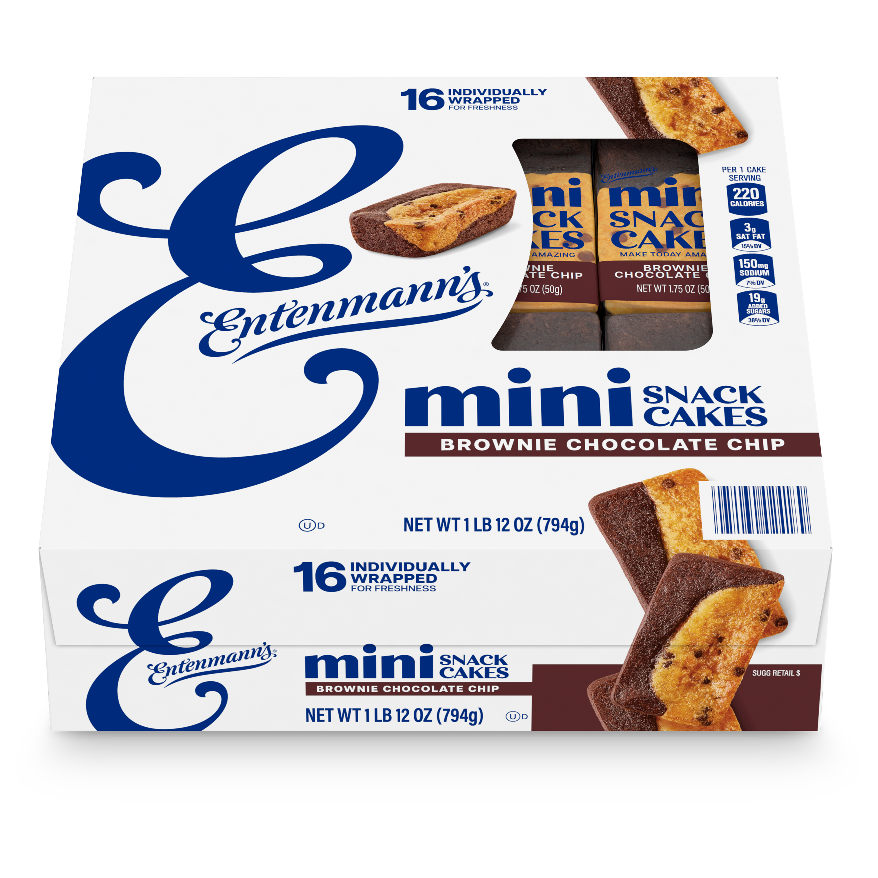 Entenmann's Mini Brownie Chocolate Chip Snack Cakes 16pk