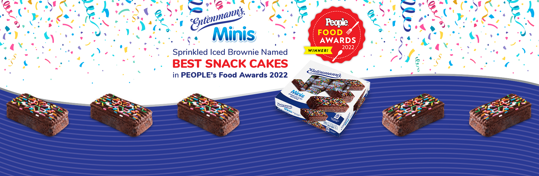 Entenmann's Minis Sprinkled Iced Brownie Named Best Snack Cakes in People's Food Awards 2022