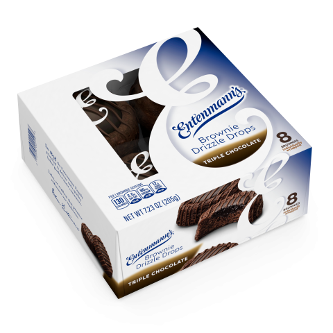 Entenmann's Brownie Drizzle Drops Triple Chocolate, 8 count, 7.23 oz