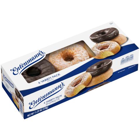 Entenmann's Variety Pack Donuts, 6 count, 11.22oz package